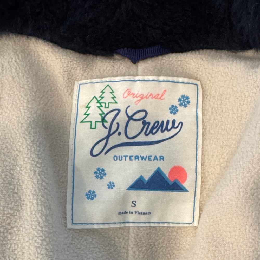Girls J. Crew Navy Faux Fur Hooded Parka - Picture 3 of 4